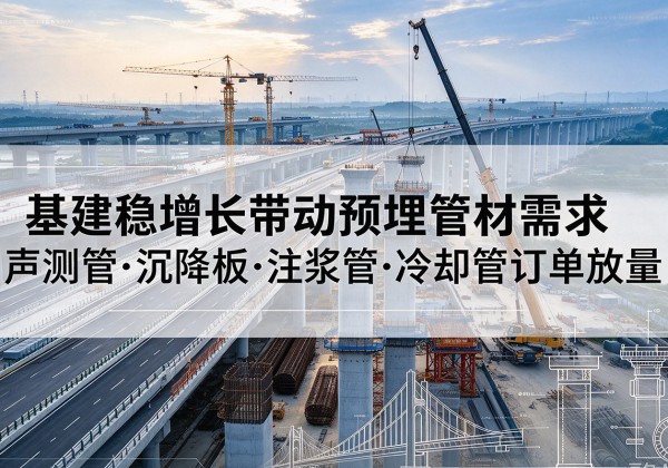 沧县基建稳增长带动预埋监测管材需求，声测管、沉降板、注浆管订单持续放量